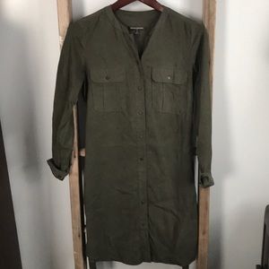 Banana Republic Dress Olive Green Size 0 Tie Waist